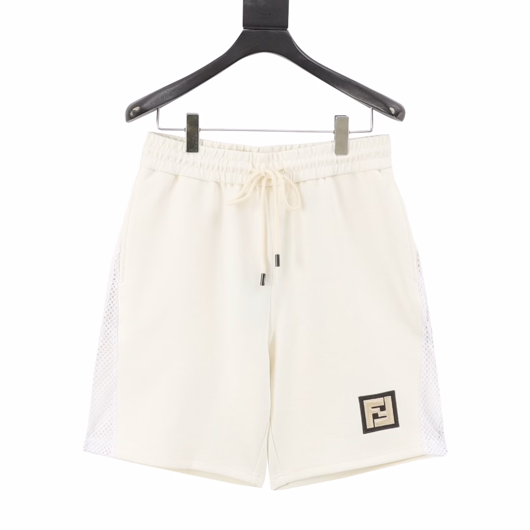 Fendi 25ss Gold Label Double Flogo Embroidered Side Mesh ShortsThe custom fabric uses wafer fabric weaving, ultra-high-end knitting technology, side mesh stitching,The trouser legs are decorated with brand logos!The style is simple yet classy, ​​breathable and comfortable, with impeccable details and brand element design concepts,reflecting high quality. Delicate and soft to the touch! It presents a casual cut, and the upper body shape is superb! A must-have for everyone