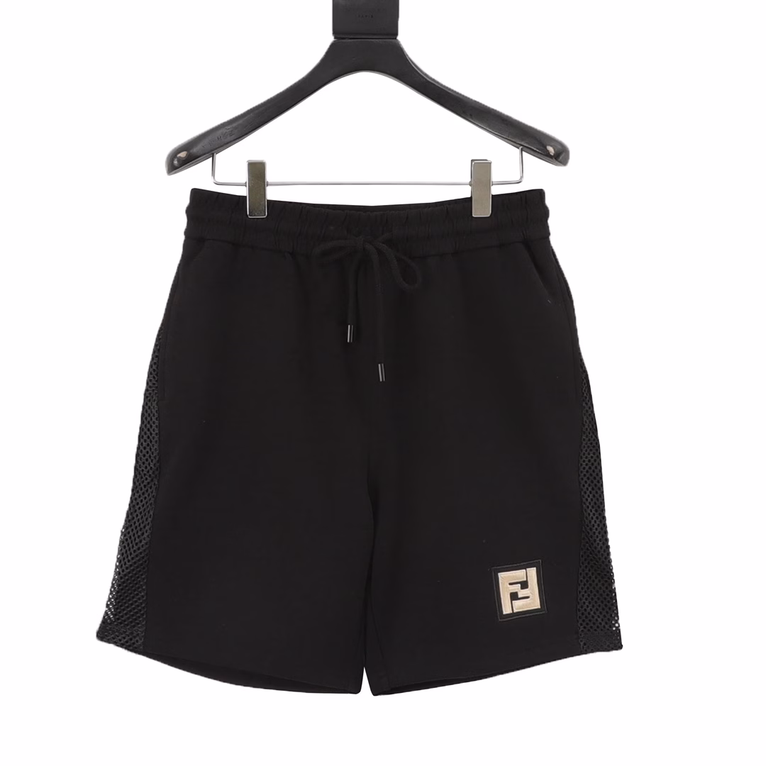 Fendi 25ss Gold Label Double Flogo Embroidered Side Mesh ShortsThe custom fabric uses wafer fabric weaving, ultra-high-end knitting technology, side mesh stitching,The trouser legs are decorated with brand logos!The style is simple yet classy, ​​breathable and comfortable, with impeccable details and brand element design concepts,reflecting high quality. Delicate and soft to the touch! It presents a casual cut, and the upper body shape is superb! A must-have for everyone