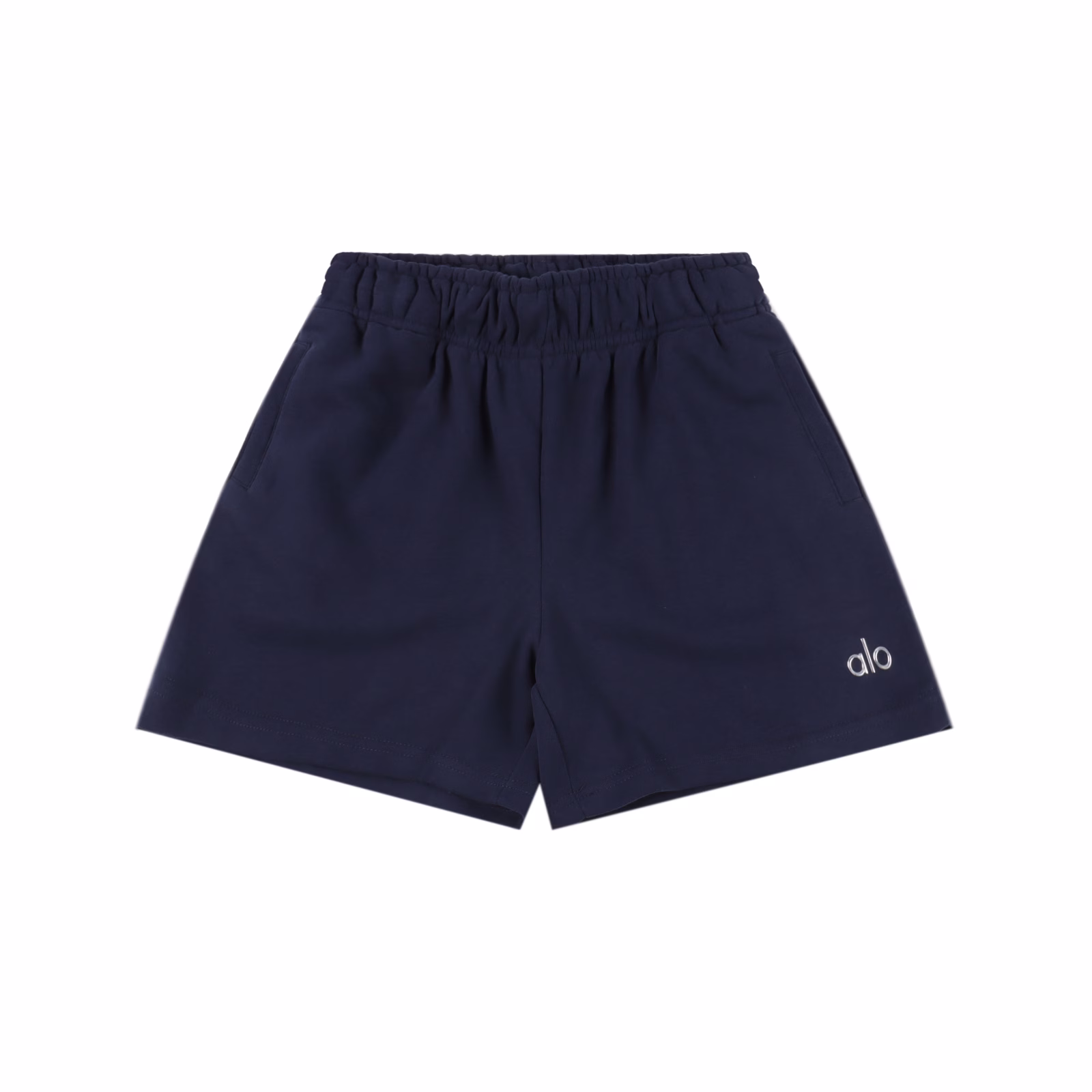 ALO 25SS silver letter shortsA relatively basic and versatile style. Made of 380g pure cotton fabric. With logo printing technology. The overall version is large and comfortable. Available now.