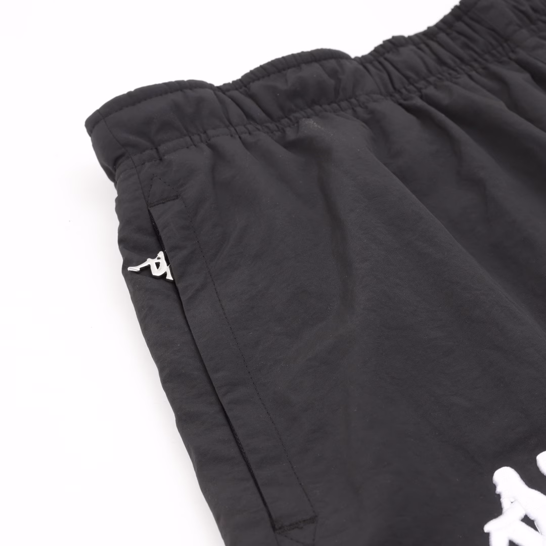 ACNE STUDIOS X KAPAA co-branded logo shortsCustomized embroidered nylon with elegant pattern, using imported machine embroidery technology, high precision, smooth and delicate lines, jacquard technology, the fabrics are all washed, the texture is better, not easy to deform, not easy to shrink, not easy to fade, customized printed waist rope, alloy pull head, trademark, slim fit