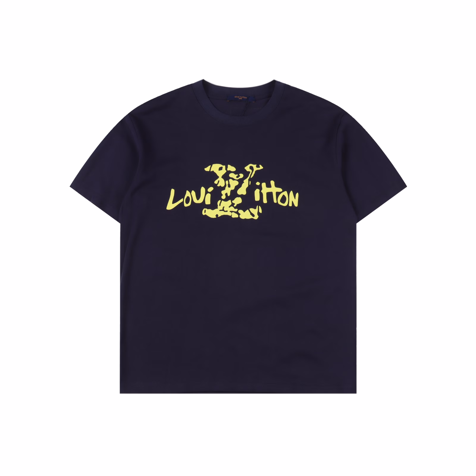 Louis Vuitton LV25ss Yellow logo short-sleeved T-shirtHot spring and summer short-sleeved items in stock, a simple and basic wardrobe accessory, a must-have for casual and versatile wear. With top-notch workmanship and stitching, it features a regular European style and is suitable for both men and women