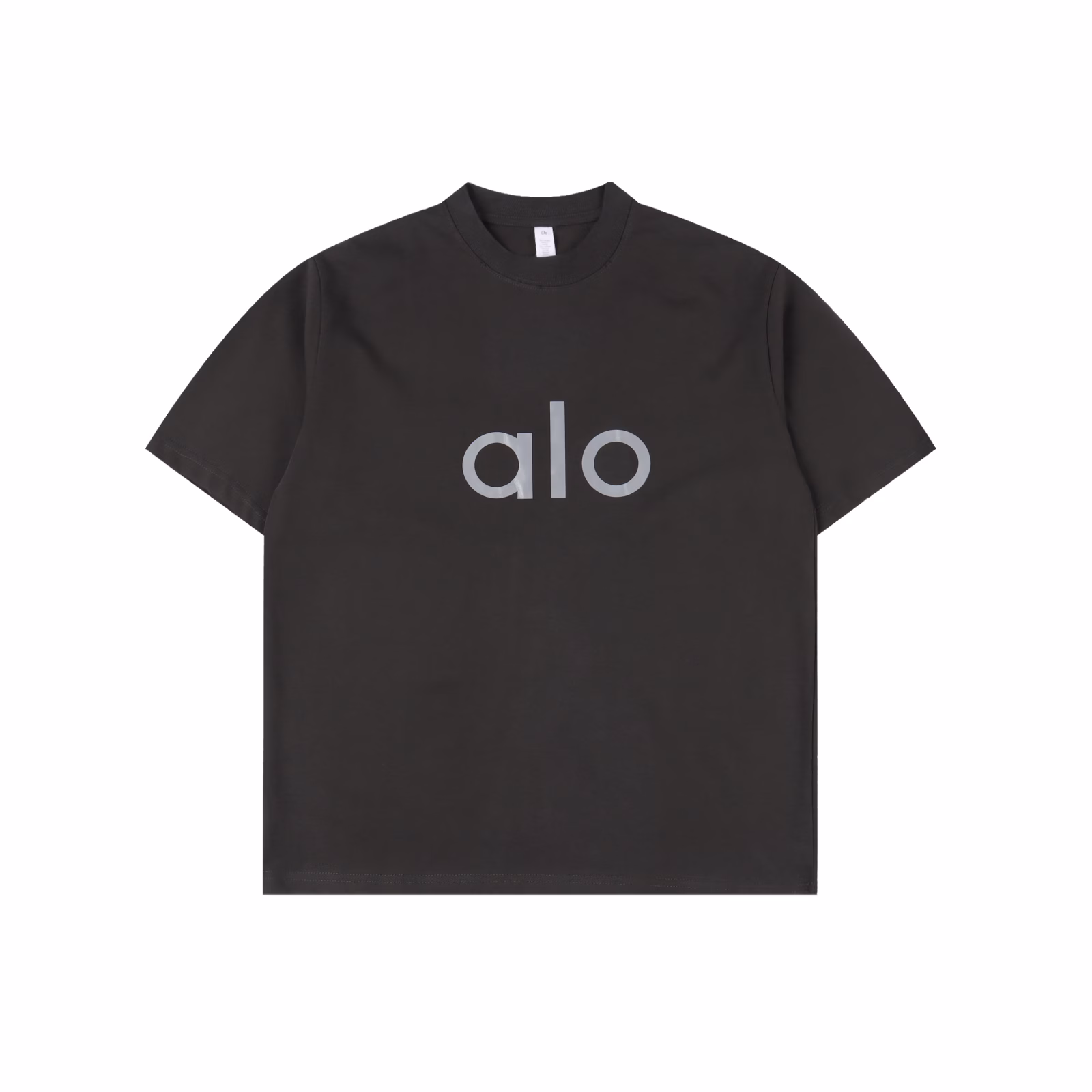ALO 25SS short-sleeved T-shirt with reflective letters on the front and backThe fabric is made of custom-made 240g 26-count extra smooth double-ply fine cotton plain weave high-density dust-free all-cotton fabric. The front frame is thickened with high density, the stitching is smooth, the OEM quality, and a full set of customized auxiliary materials.