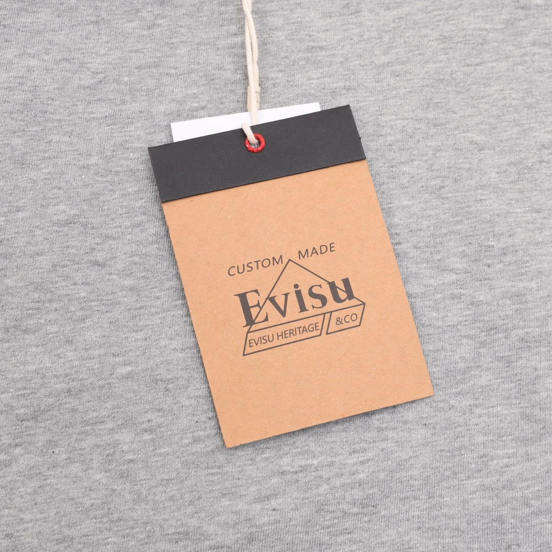 EVISU collaboration color block logo short-sleeved fashionable men's and women's casual loose T-shirt brand