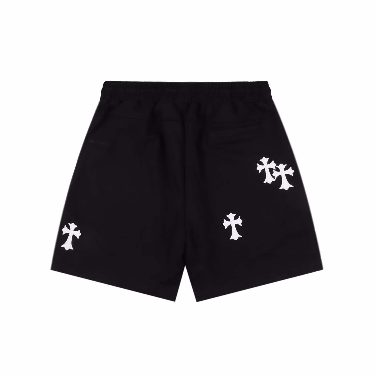 Chrome Hearts embroidered white label Sanskrit shortsHand-cranking CUSTOM leather label ➕ Sanskrit embroidery pocket zipper designThe design of the elastic waist and drawstring waistband ensures a comfortable fit. The custom-made fabric has a loose fit