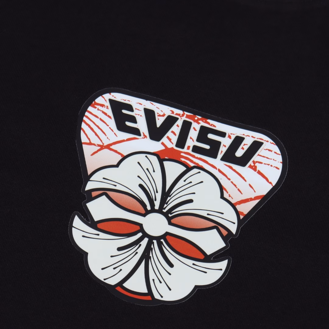 EVISU Spring/Summer 25 Flower Zadama Big M Print short-sleeved T-shirt