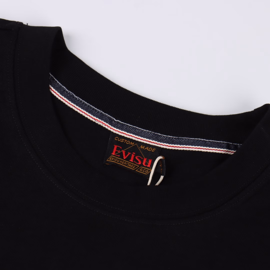 EVISU men's Xiangyun embroidery regular style casual trendy men's streetwear T-shirt
