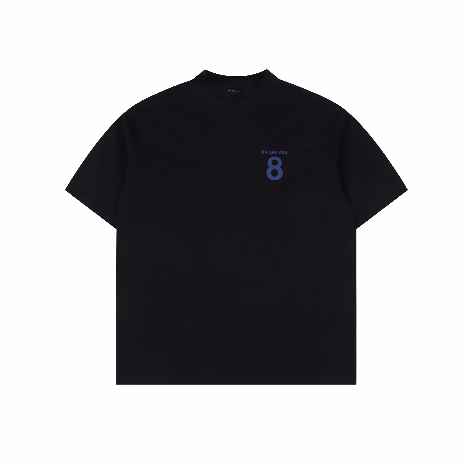 Balenciaga No. 8 printed short-sleeved T-shirtThe code game of minimalists. When the number 8 turns into a minimalist totem, Paris uses this single item to complete the ultimate interpretation of the contemporary wardrobe. The custom-made imported pure cotton fabric creates a sculptural silhouette. The three stitching lines at the neckline conceal the muscles and bones of high-end ready-to-wear. The logo and digital print on the chest cut the space with sharp lines. The blue print interprets a restrained visual tension in the flow of light. The designer infuses the brand's genes into the secondary deconstruction of the symbol - that number that has been disassembled and recombined is both the Morse code of the street gene and the rebellious line of high fashion. It is recommended to pair it with an aged leather jacket to enhance the rough aesthetic, or to create a laid-back and intellectual atmosphere with drooping silk trousers. It uses the most concise symbols to tell the shardest philosophy of dressing