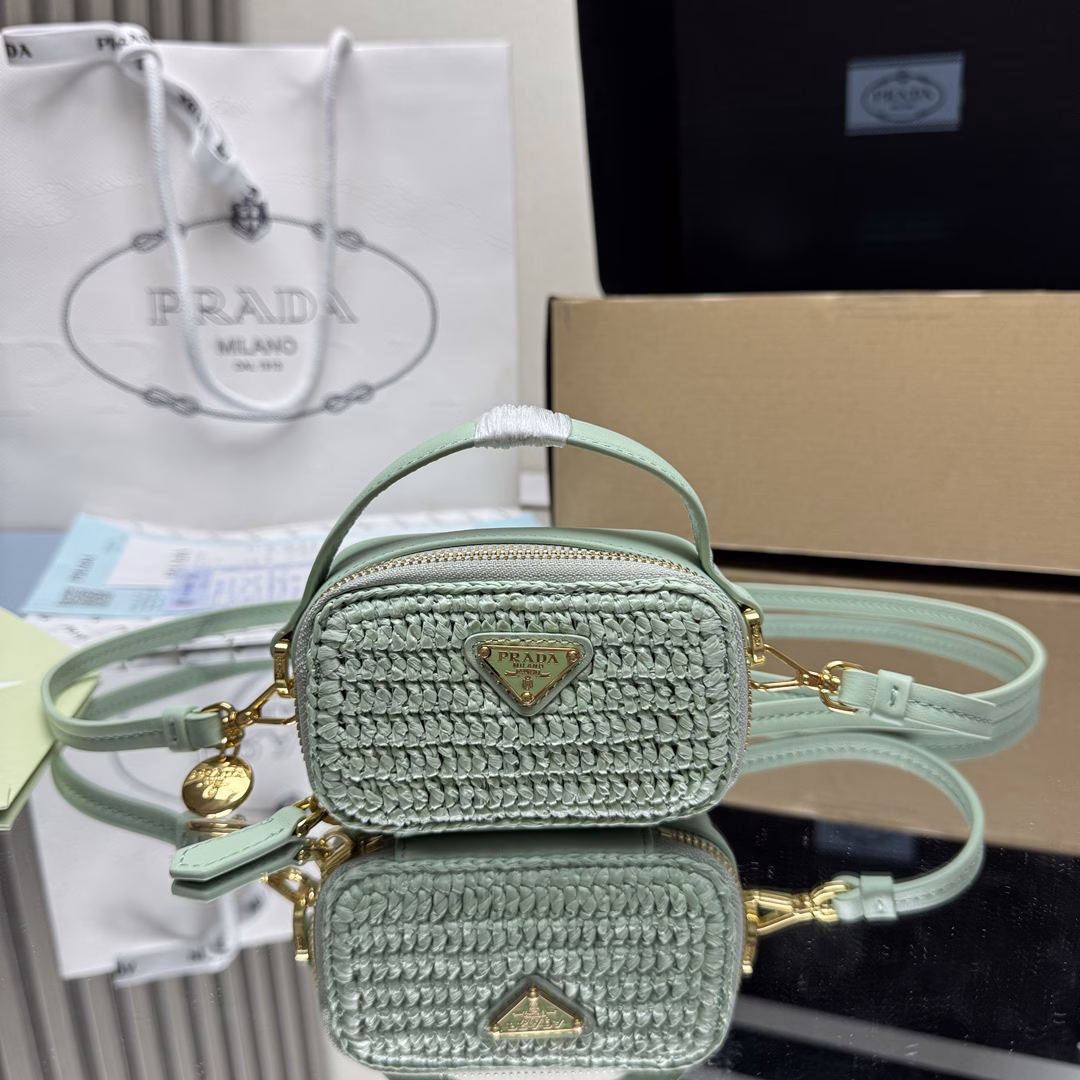 New Woven handbag 🎉🎉 This mini bag is hand-woven, printed nylon lining, cowhide handle and a detachable calfskin long shoulder strap. Beautiful yet functional design, 😍😍 space for lipstick 💄/ headphones/keys 🚗…. A must-have in summer. It's so beautiful. It's worth buying.