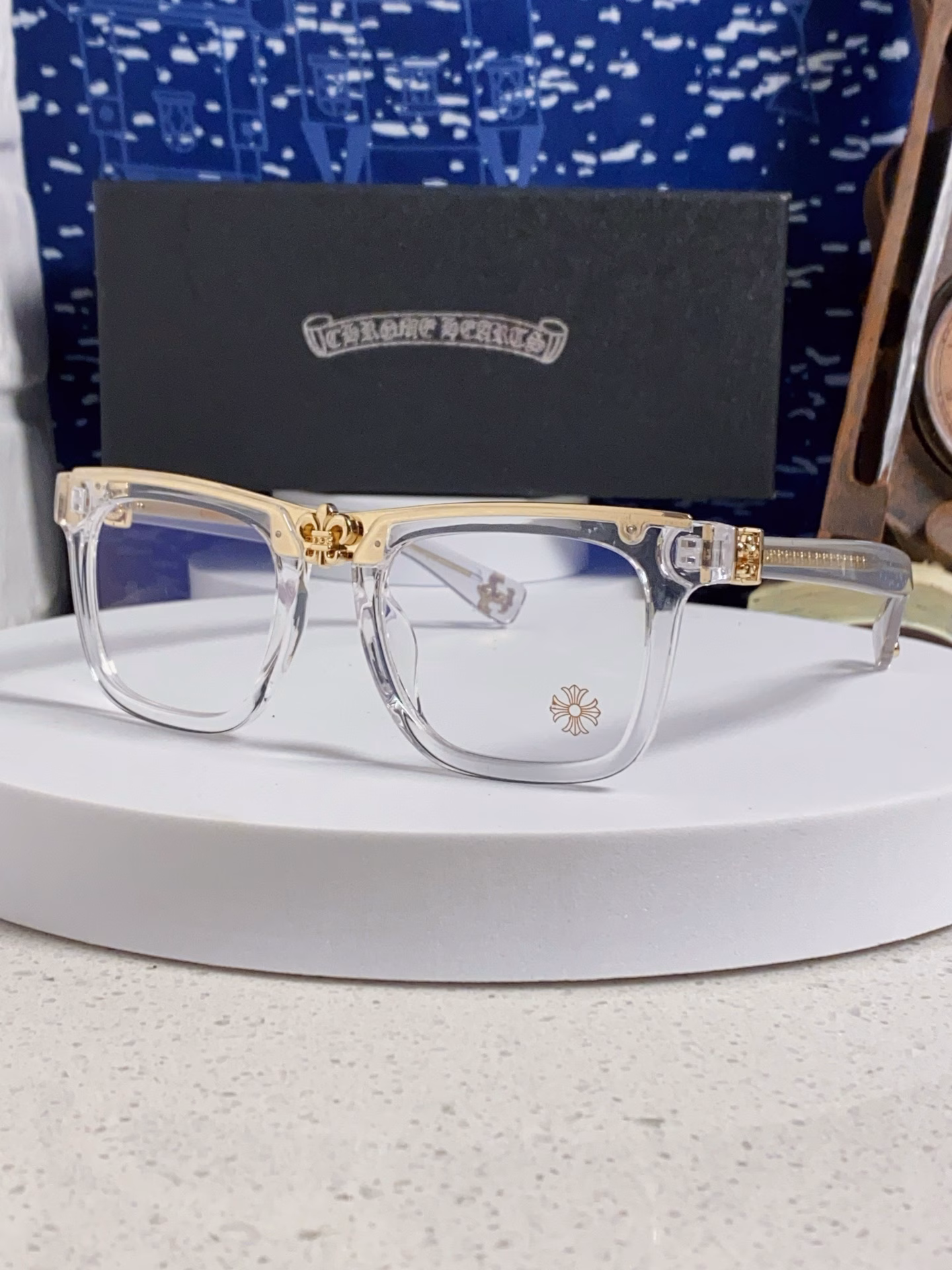 ChromeHearts 2025 new sunglasses: Stylish, new square frame, matte transparent, office versatile, myopic glasses frame, retro large frame