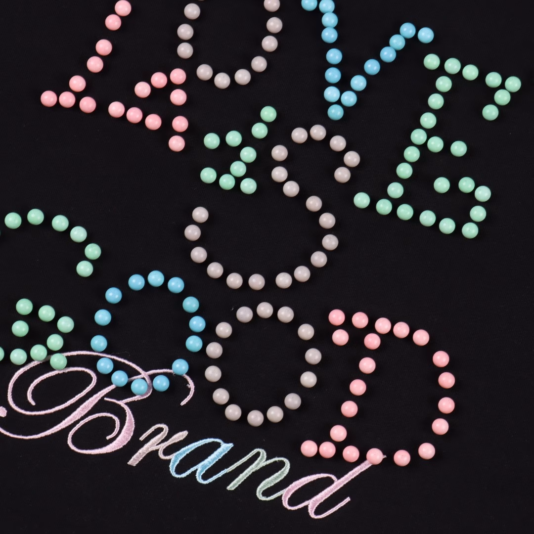 GOODBRAND 2025SS LOVE IS GOOD Limited Edition Macaron Colorful pearl slogan Fashion short-sleeved T-shirt for men and women, 350-gram fabric