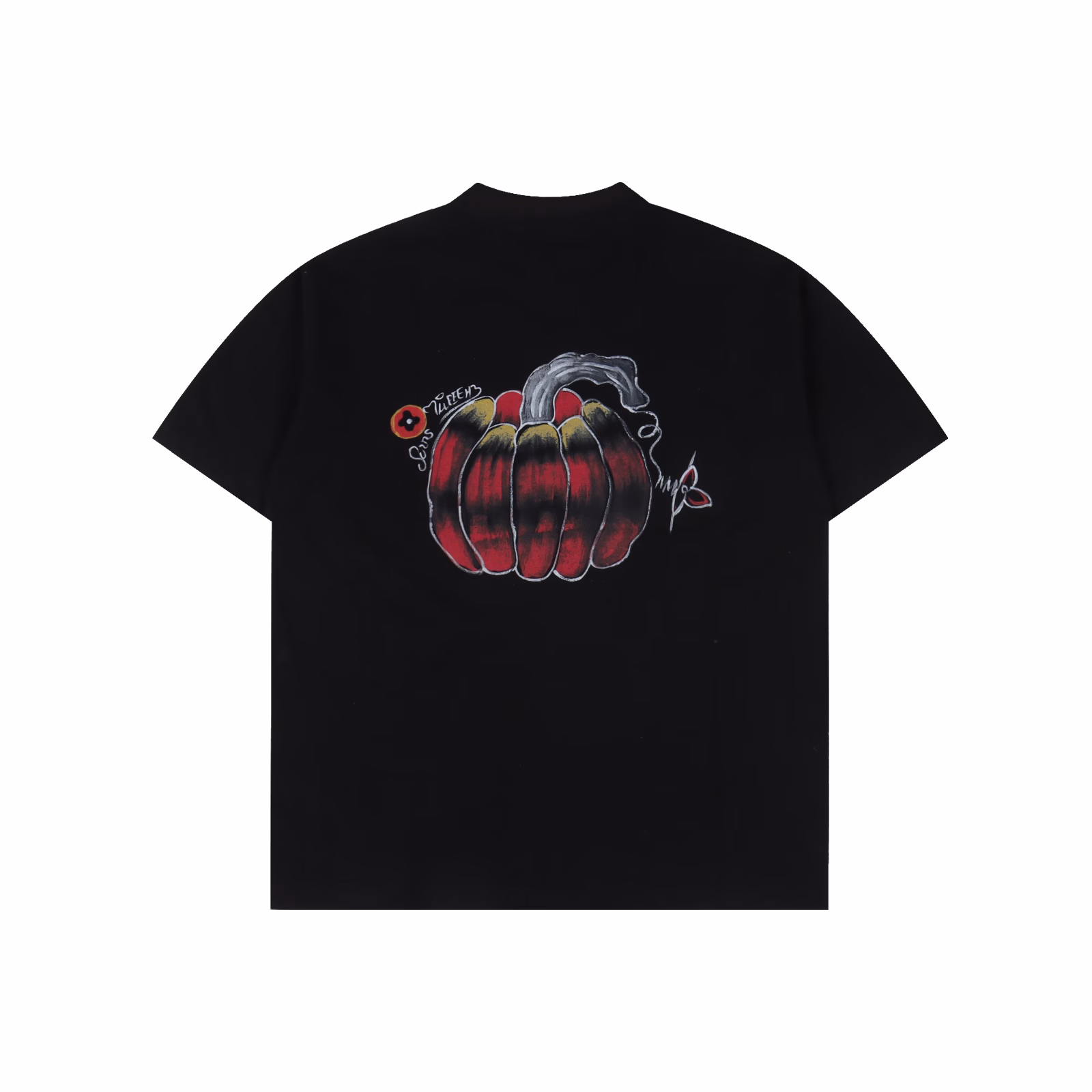 Louis Vuitton LV25ss pumpkin short-sleeved T-shirt on the backThis T-shirt features a classic straight silhouette crafted from soft cotton knitting, and incorporates neon visual effects into the handwritten logo on the front, ingeniously paying homage to the eye-catching style of the Spring/Summer 2025 runway.Double-sided plain weave fabric is made of cotton on both sides, and it is possible to achieve consistent texture on both sides through double-layer weaving. The double-layer structure may enhance the thickness and stiffness of the fabric. Pure cotton is naturally breathable and moisture-absorbent, making it suitable for sensitive skin