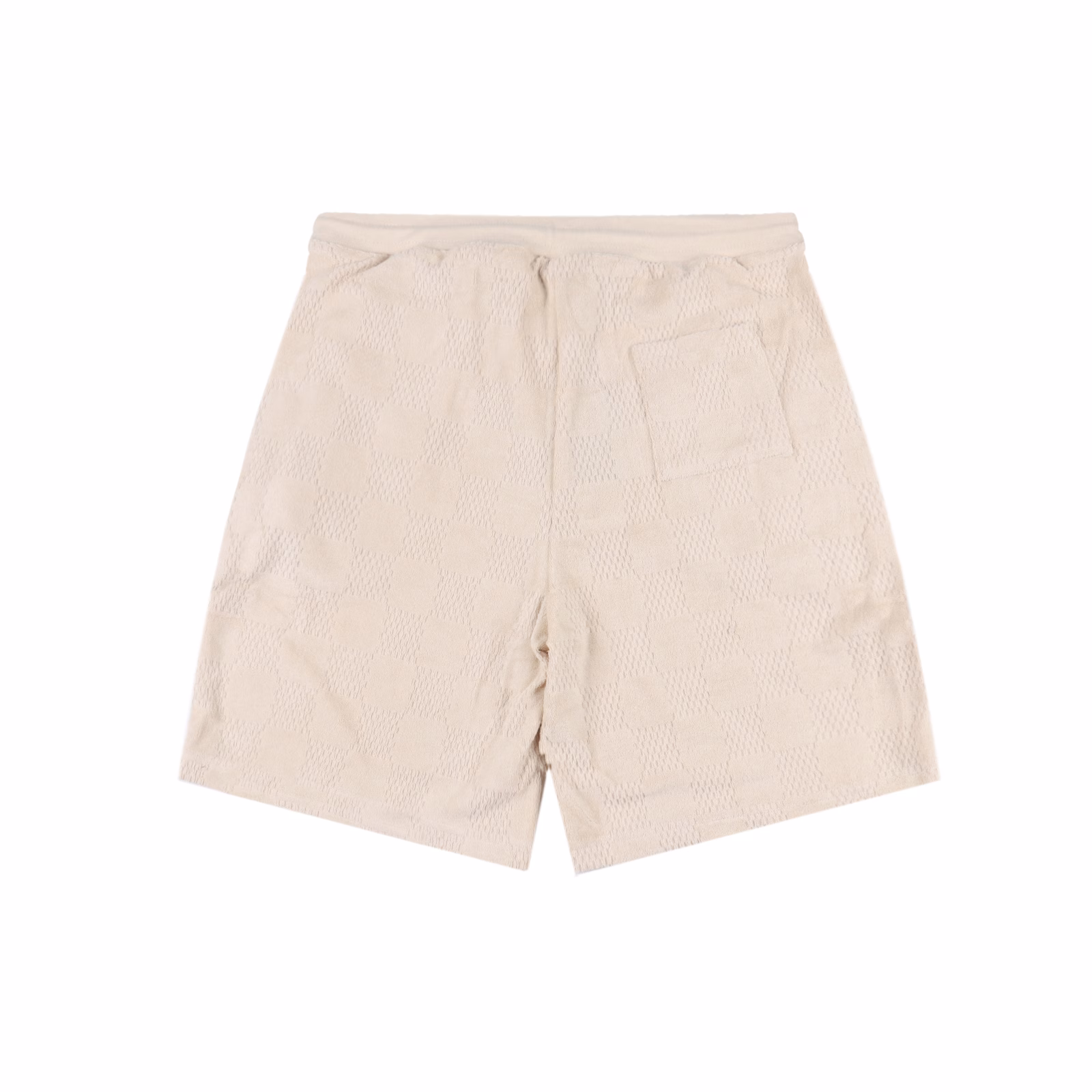 LOUIS VUITTON LV checkered drawstring looped fabric shortsGenuine purchase, custom-made LV checkered all-cotton towel jacquard fabric, imported embroidery, custom-made fabric, positioning cutting bed, custom-made accessories, loose fit
