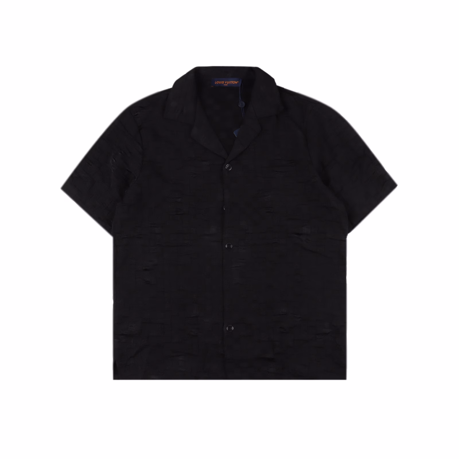 LOUIS VUITTON LV checkered jacquard suit short-sleeved shirtGenuine purchase, custom-made LV checkered bubble texture fabric, 75D interlining, custom-made fabric, positioning cutting bed, custom-made accessories, fitted silhouette