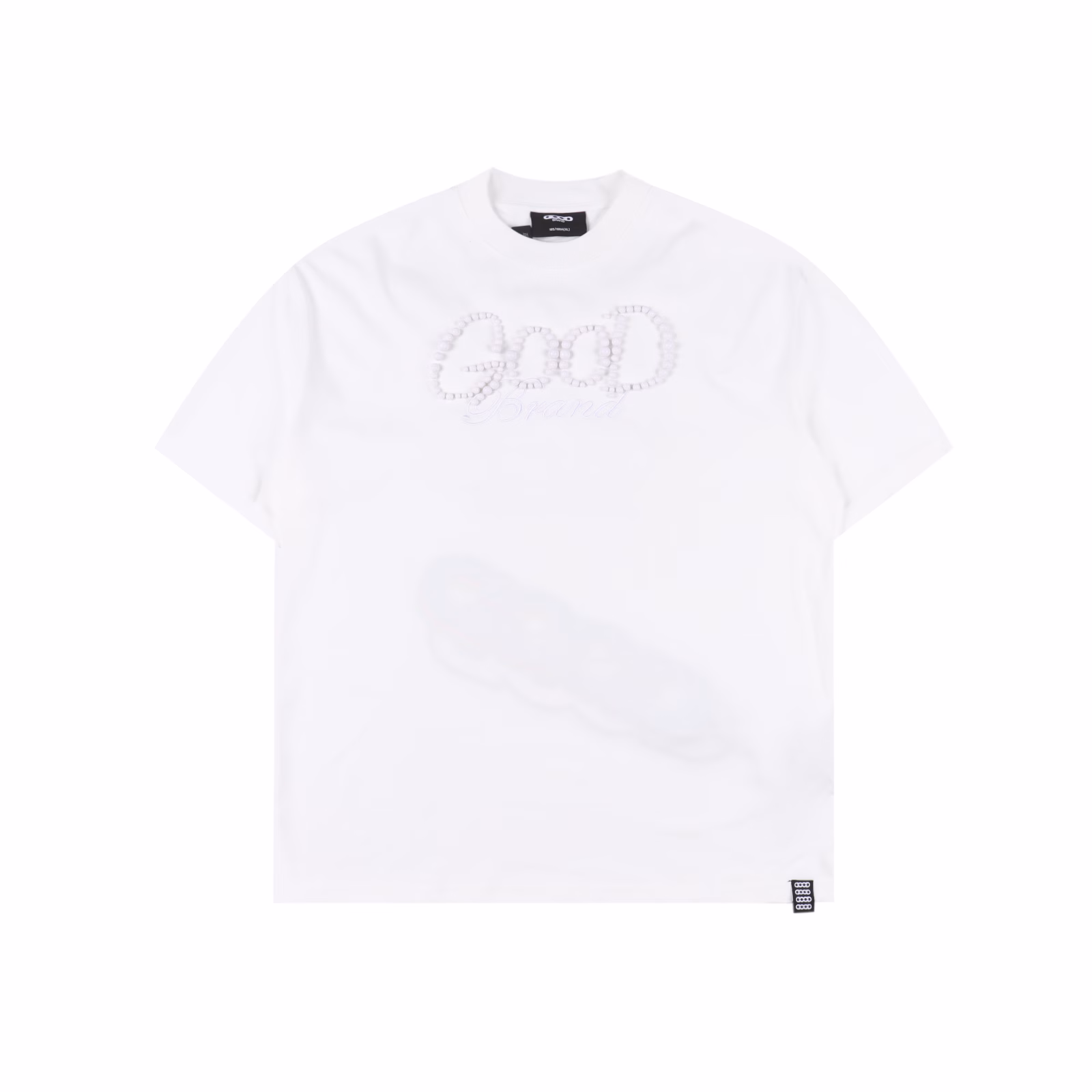 GOODBRAND solid-color pearl LOGO short-sleeved T-shirt350-gram fabric for both men and women