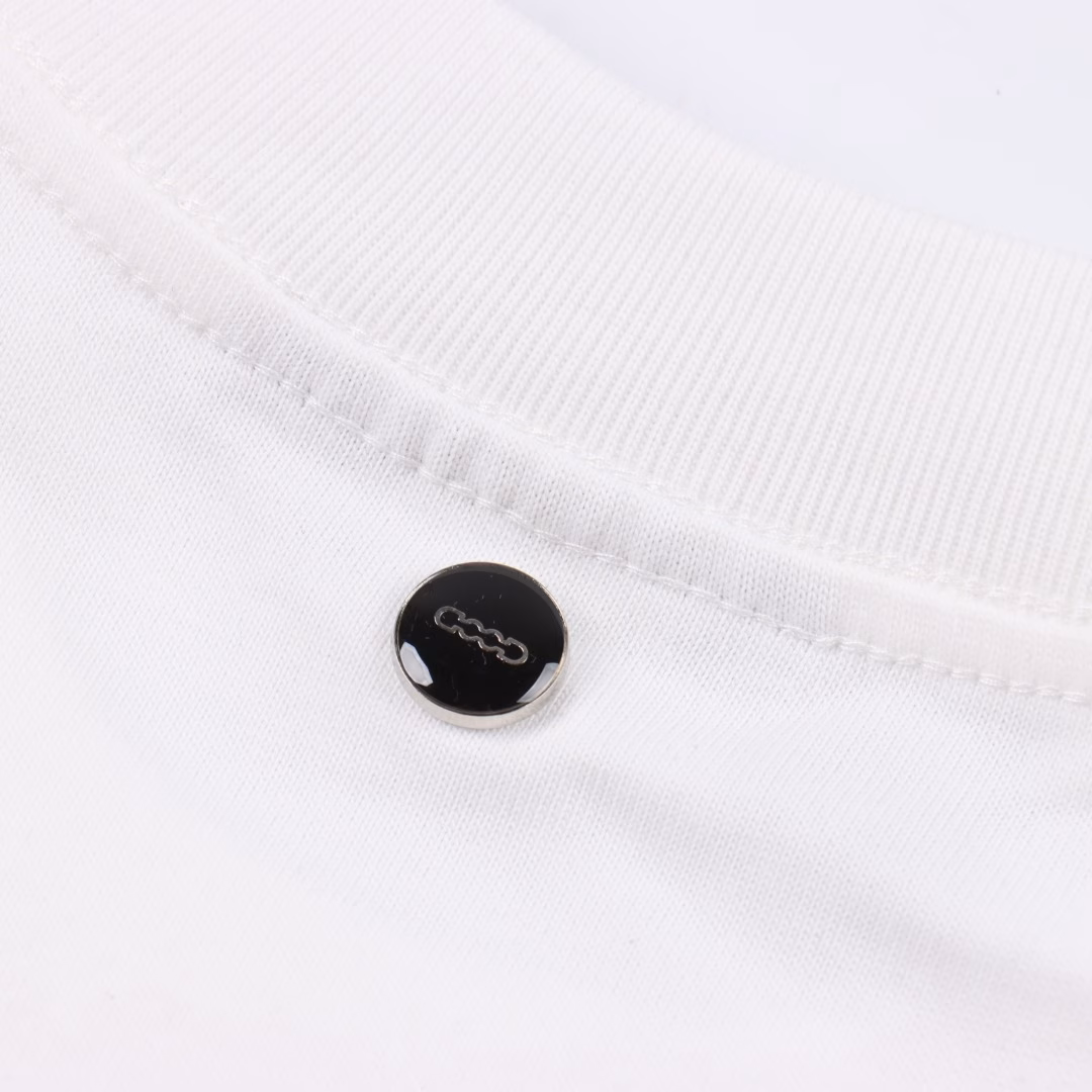 GOODBRAND solid-color pearl LOGO short-sleeved T-shirt350-gram fabric for both men and women