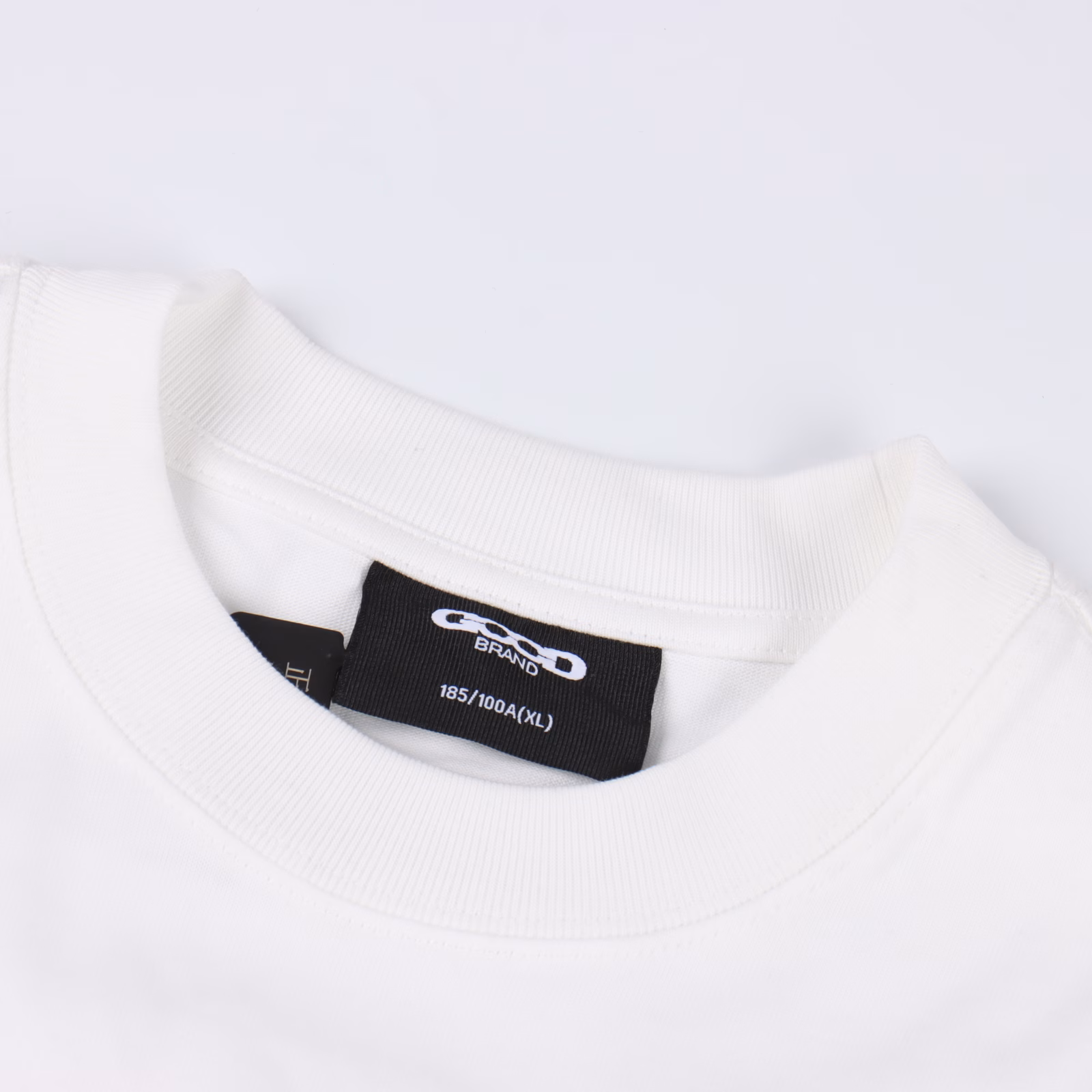 GOODBRAND solid-color pearl LOGO short-sleeved T-shirt350-gram fabric for both men and women