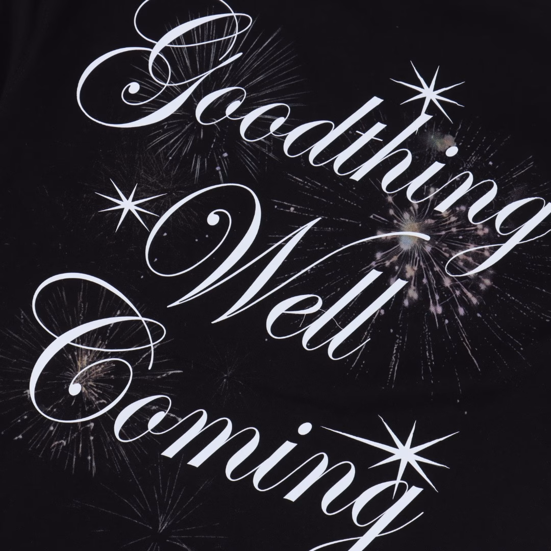 GOODBRAND SS25 Fireworks LOGO short-sleeved T-shirt350-gram fabric for both men and women