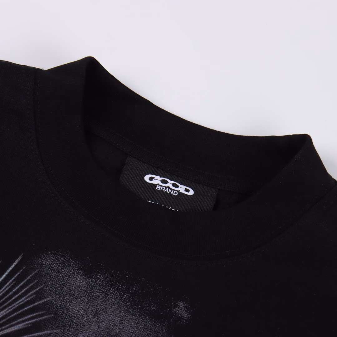 GOODBRAND SS25 Fireworks LOGO short-sleeved T-shirt350-gram fabric for both men and women