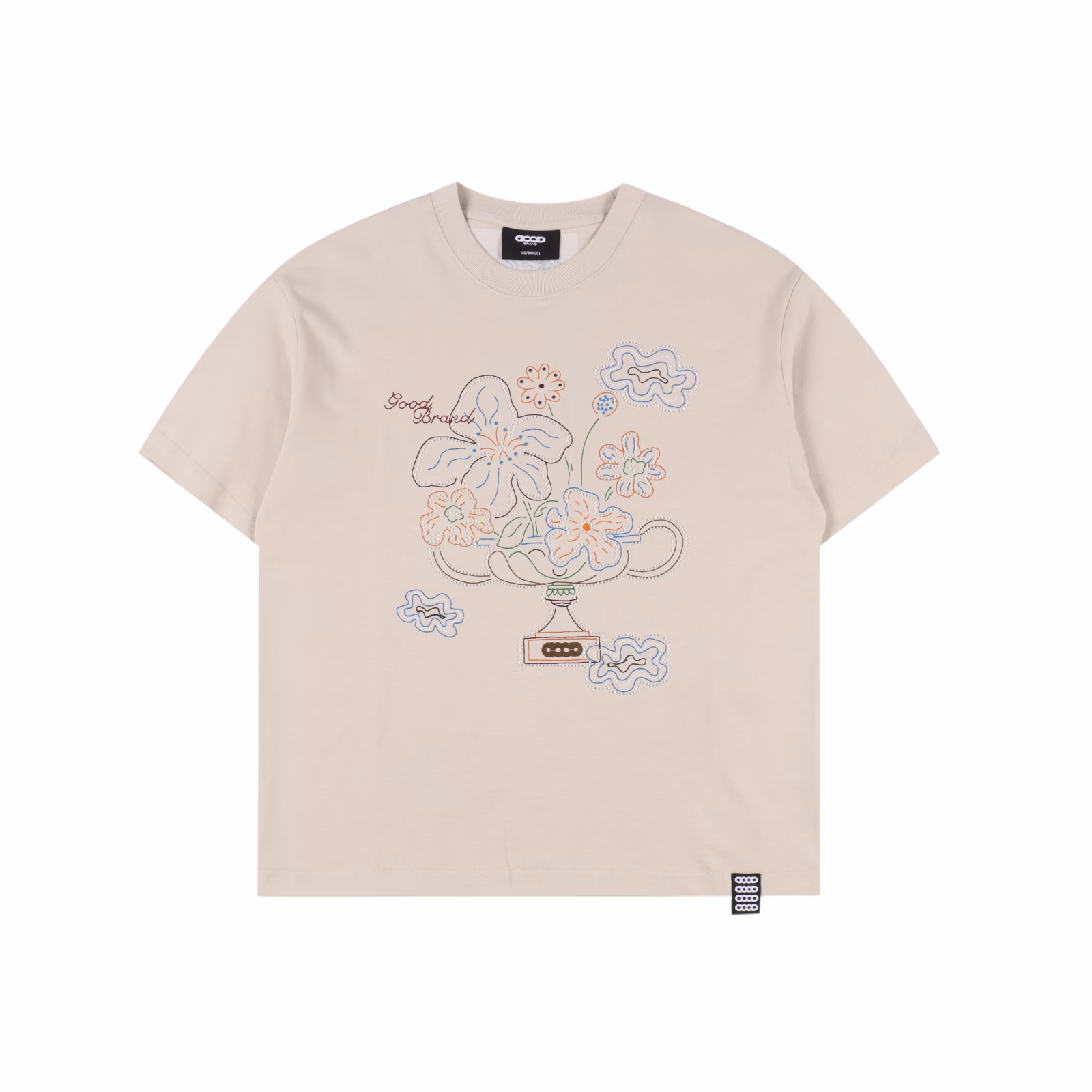 GOODBRAND Blooming Flower Hand-painted Peace Flower Casual short-sleeved T-shirt350-gram fabric for both men and women