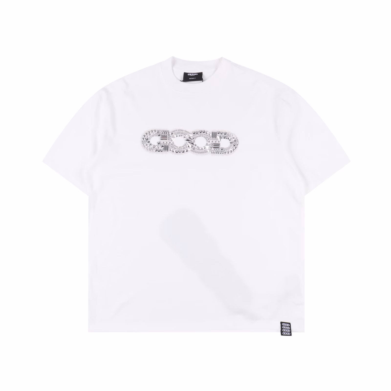 GOODBRAND Fragment metal LOGO short-sleeved T-shirt350-gram fabric for both men and women