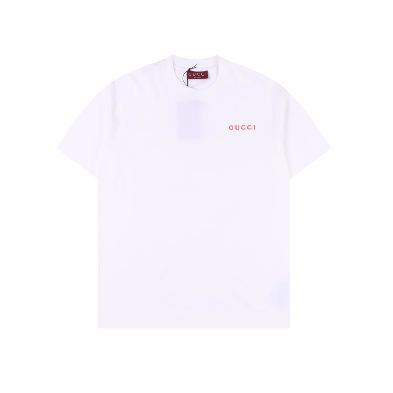 Gucci 25ss pink small label embroidered short sleeveThe original 1:1 1:1 knitted pure cotton 260g fabric is custom-made in the same color. The high-density threads are embroidered with imported Tiandao high-density heavy industry embroidery machine. The embroidered font is three-dimensional and full, restoring ZP stitch by stitch!