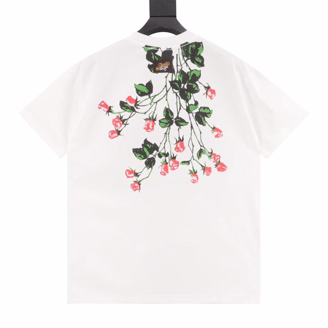 LOEWE rose pattern printed short sleeveThe fabric is made of high-ice-feel Sorona fabric. The front and back are treated with digital direct spray technology, giving a loose and casual wearing effect. It is a versatile style with all three labels. It is suitable for both men and women