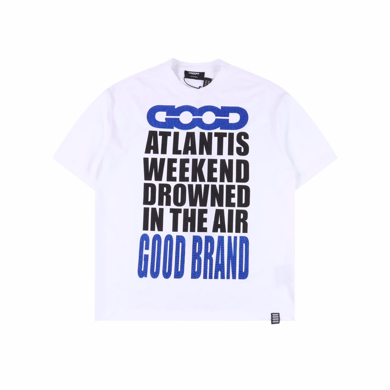 GOODBRAND SS25 short-sleeved T-shirt with diamond embossed letter print LOGO350-gram fabric for both men and womenColour: Black, white