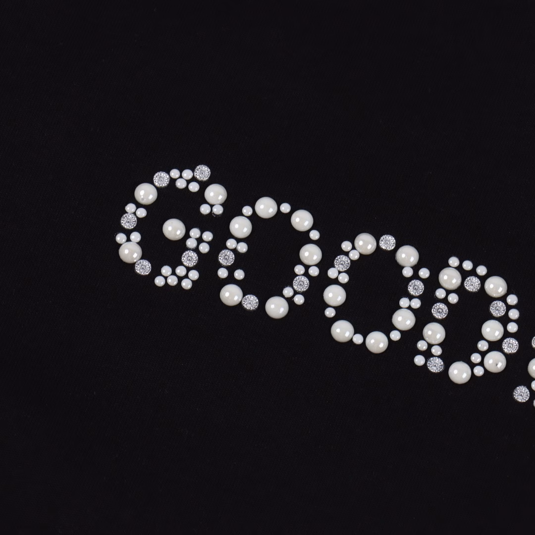 GOODBRAND sequin slogan: Fashionable and high-end short-sleeved T-shirt350-gram fabric for both men and women