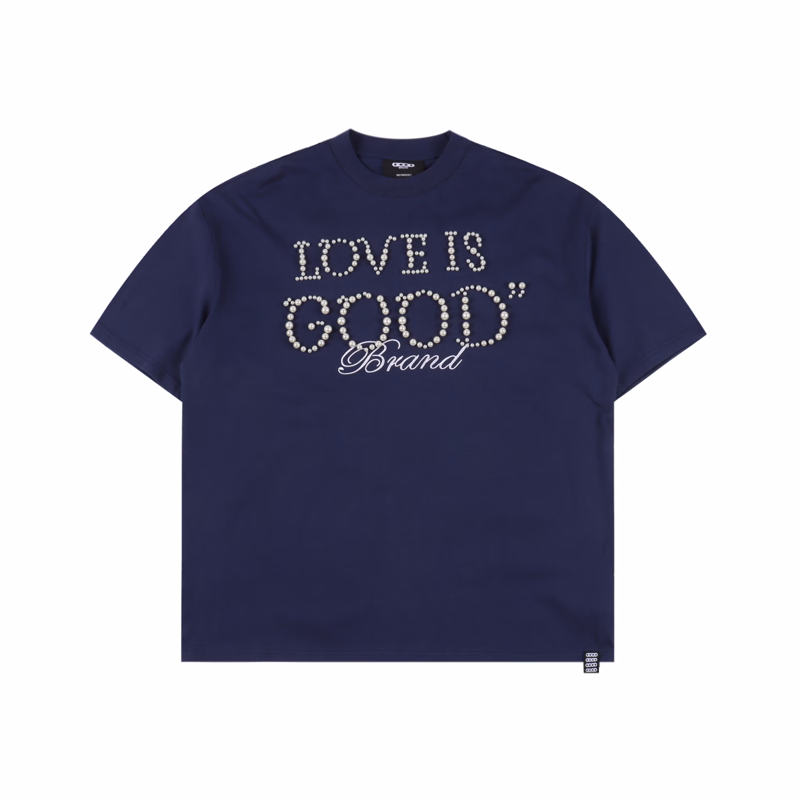 GOODBRAND pearl slogan letter round-neck short-sleeved T-shirt350-gram fabric for both men and women