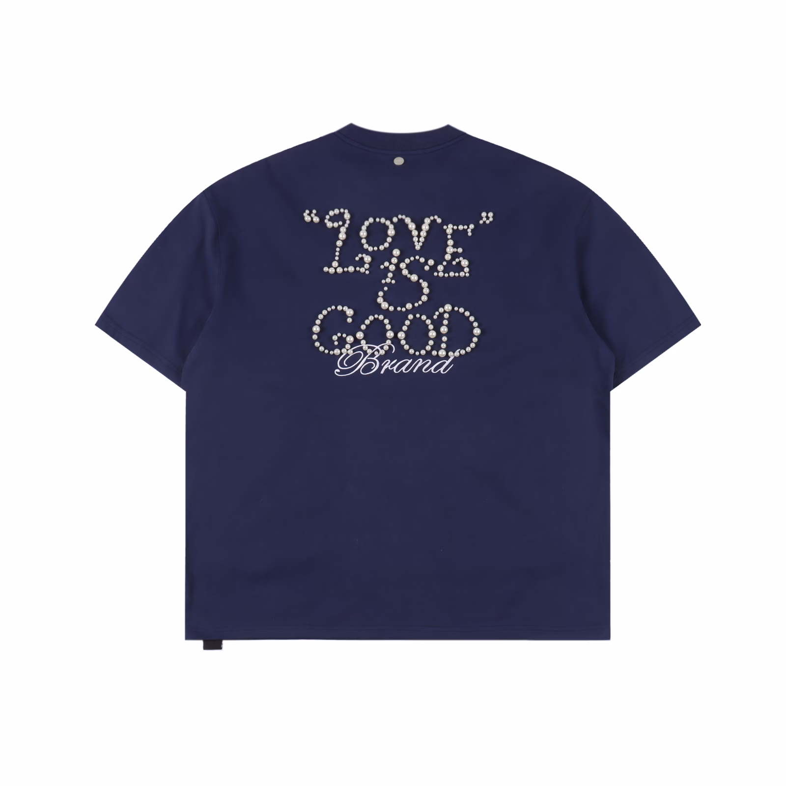 GOODBRAND pearl slogan letter round-neck short-sleeved T-shirt350-gram fabric for both men and women