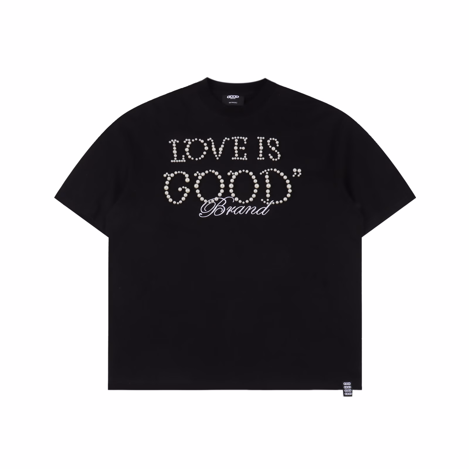 GOODBRAND pearl slogan letter round-neck short-sleeved T-shirt350-gram fabric for both men and women