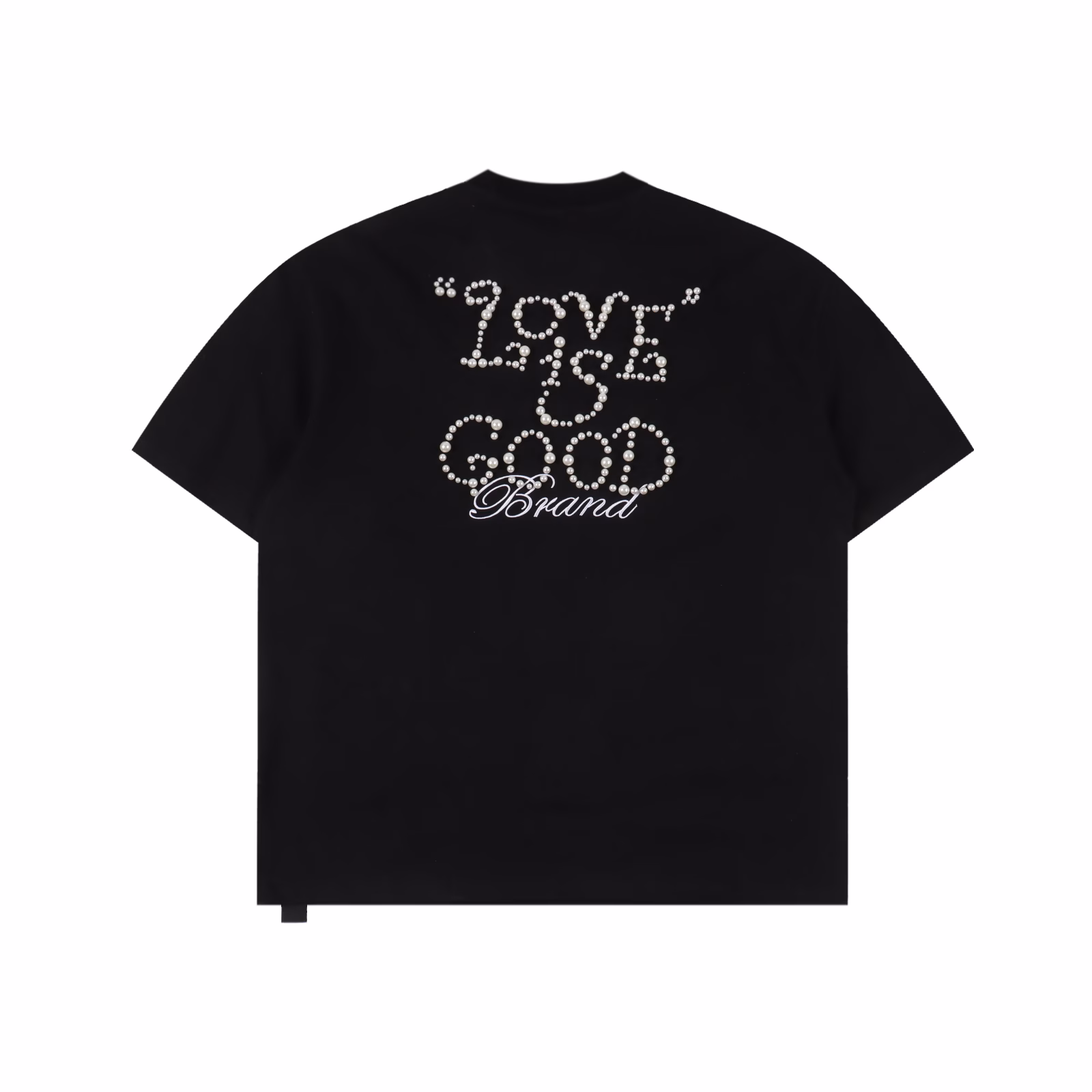 GOODBRAND pearl slogan letter round-neck short-sleeved T-shirt350-gram fabric for both men and women