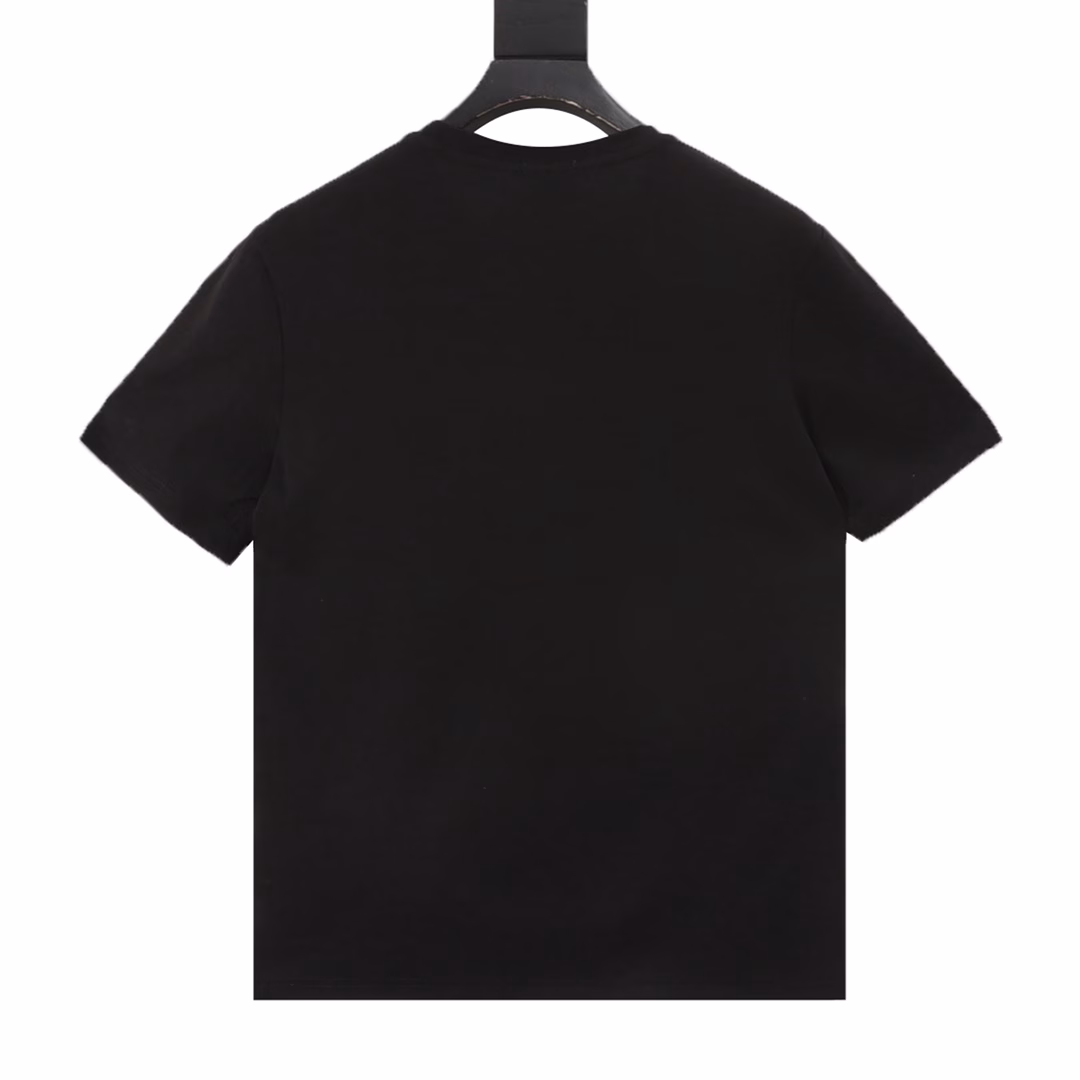 DIOR CD lily of the Valley embroidery contrasting color short-sleeved T-shirtGenuine purchase, 40 count double-strand combed cotton yarn, using imported Santonll 14-needle loom, imported embroidery, wool yeast washing, custom accessories, well-fitting pattern