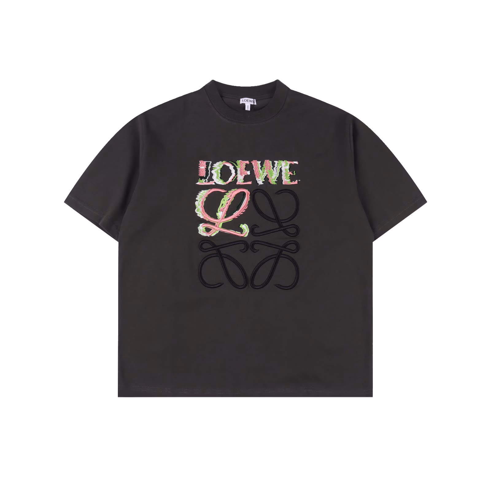 Roewe 25SS Colorful embroidered short-sleeved T-shirtThe fabric is made of custom-made 240g 26-count extra smooth double-ply fine cotton plain weave high-density dust-free all-cotton fabric. The front frame is thickened with high density, the stitching is smooth, the OEM quality, and a full set of customized auxiliary materials.