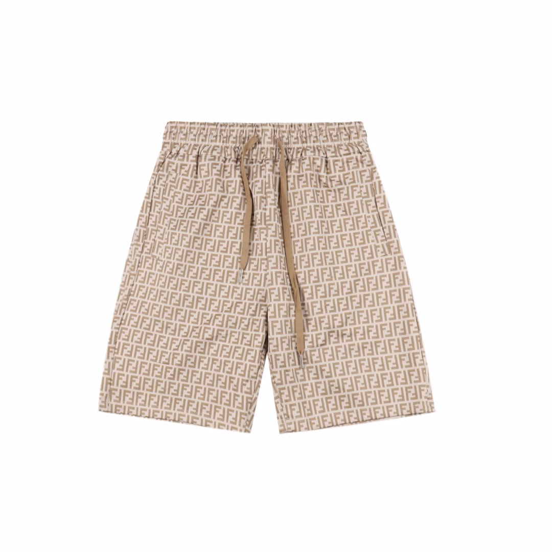 Fendi 25ss Double F Full print all-cotton woven shortsThe imported high-count and high-density all-cotton woven fabric features a full-body embossed patternThe entire part is fully printed by the original German imported digital direct printing machinery and equipment, and then the penetration process is carried outSpecial infrared positioning for flower matching restores the original flower matching effect