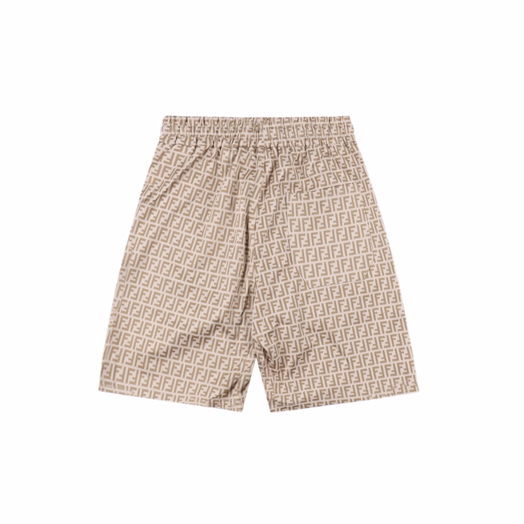 Fendi 25ss Double F Full print all-cotton woven shortsThe imported high-count and high-density all-cotton woven fabric features a full-body embossed patternThe entire part is fully printed by the original German imported digital direct printing machinery and equipment, and then the penetration process is carried outSpecial infrared positioning for flower matching restores the original flower matching effect