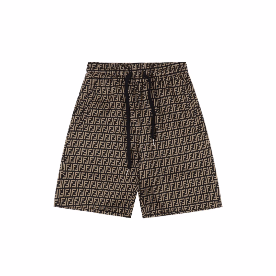 Fendi 25ss Double F Full print all-cotton woven shortsThe imported high-count and high-density all-cotton woven fabric features a full-body embossed patternThe entire part is fully printed by the original German imported digital direct printing machinery and equipment, and then the penetration process is carried outSpecial infrared positioning for flower matching restores the original flower matching effect