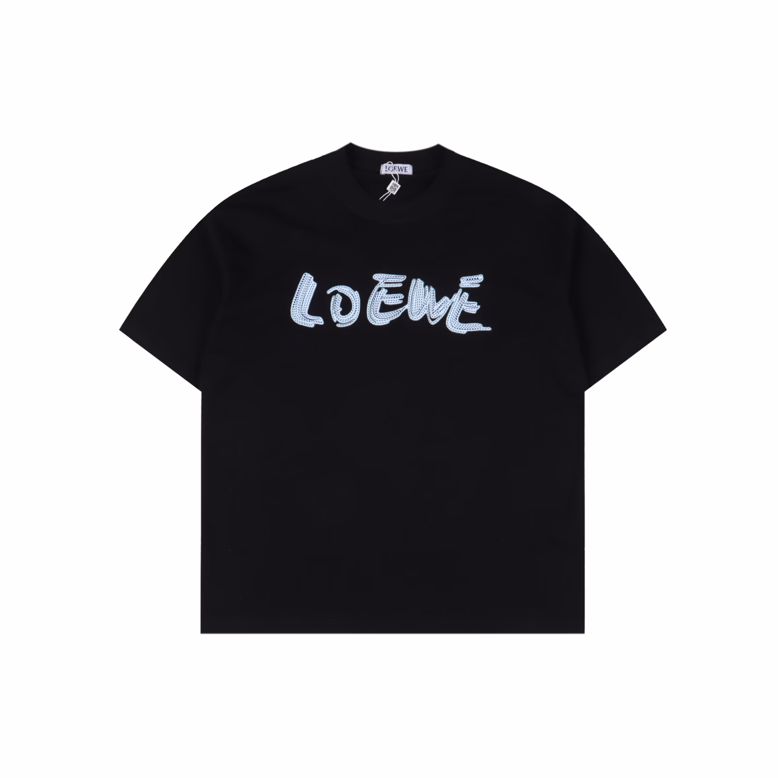 Loewe 25SS Dashed four-leaf clover short-sleeved T-shirtThe fabric is made of custom-made 240g 26-count extra smooth double-ply fine cotton plain weave high-density dust-free all-cotton fabric. The front frame is thickened with high density, the stitching is smooth, the OEM quality, and a full set of customized auxiliary materials