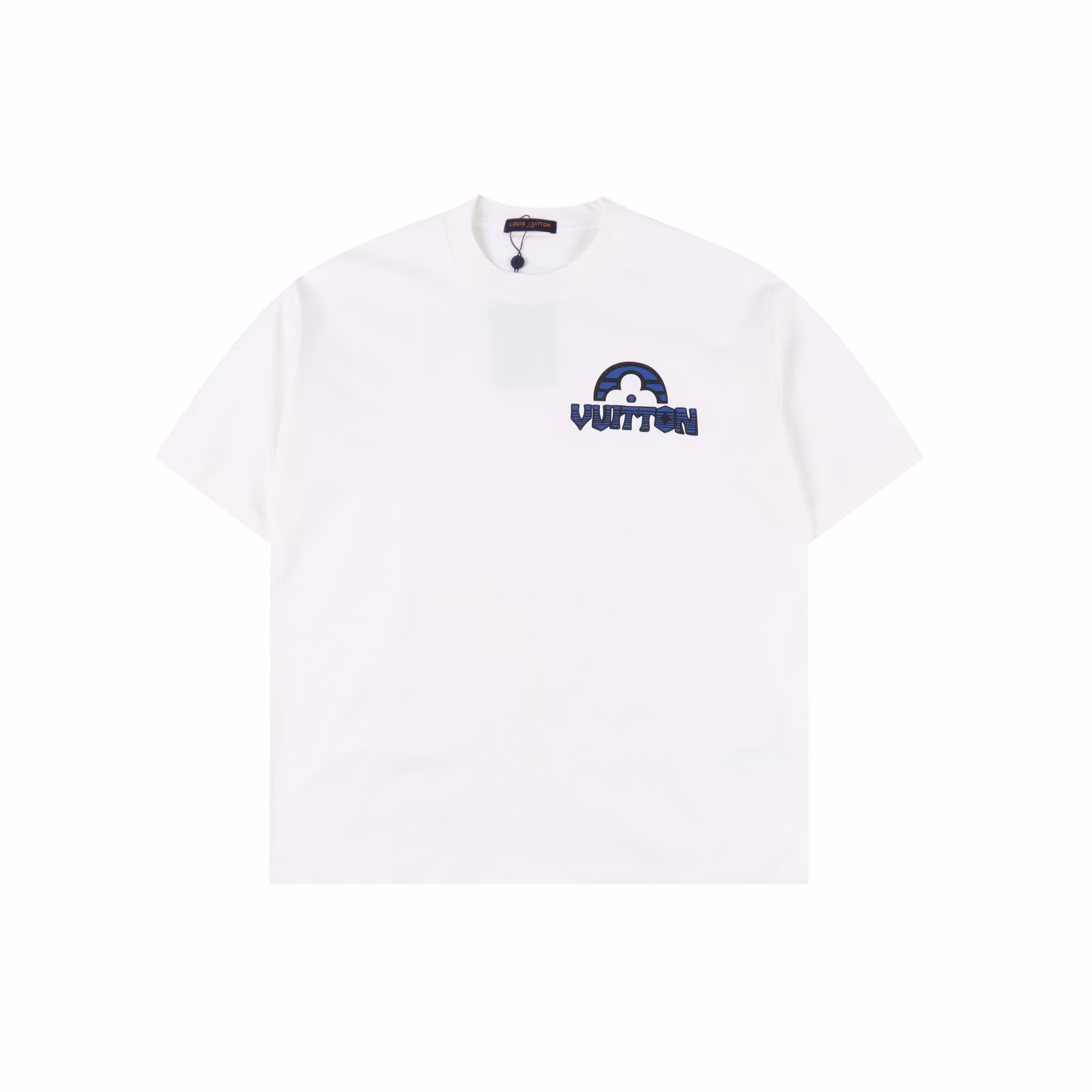 Louis Vuitton LV 25SS black and blue lettered short-sleeved T-shirtThe fabric is made of custom-made 240g 26-count extra smooth double-ply fine cotton plain weave high-density dust-free all-cotton fabric. The front frame is thickened with high density, the stitching is smooth, the OEM quality, and a full set of customized auxiliary materials