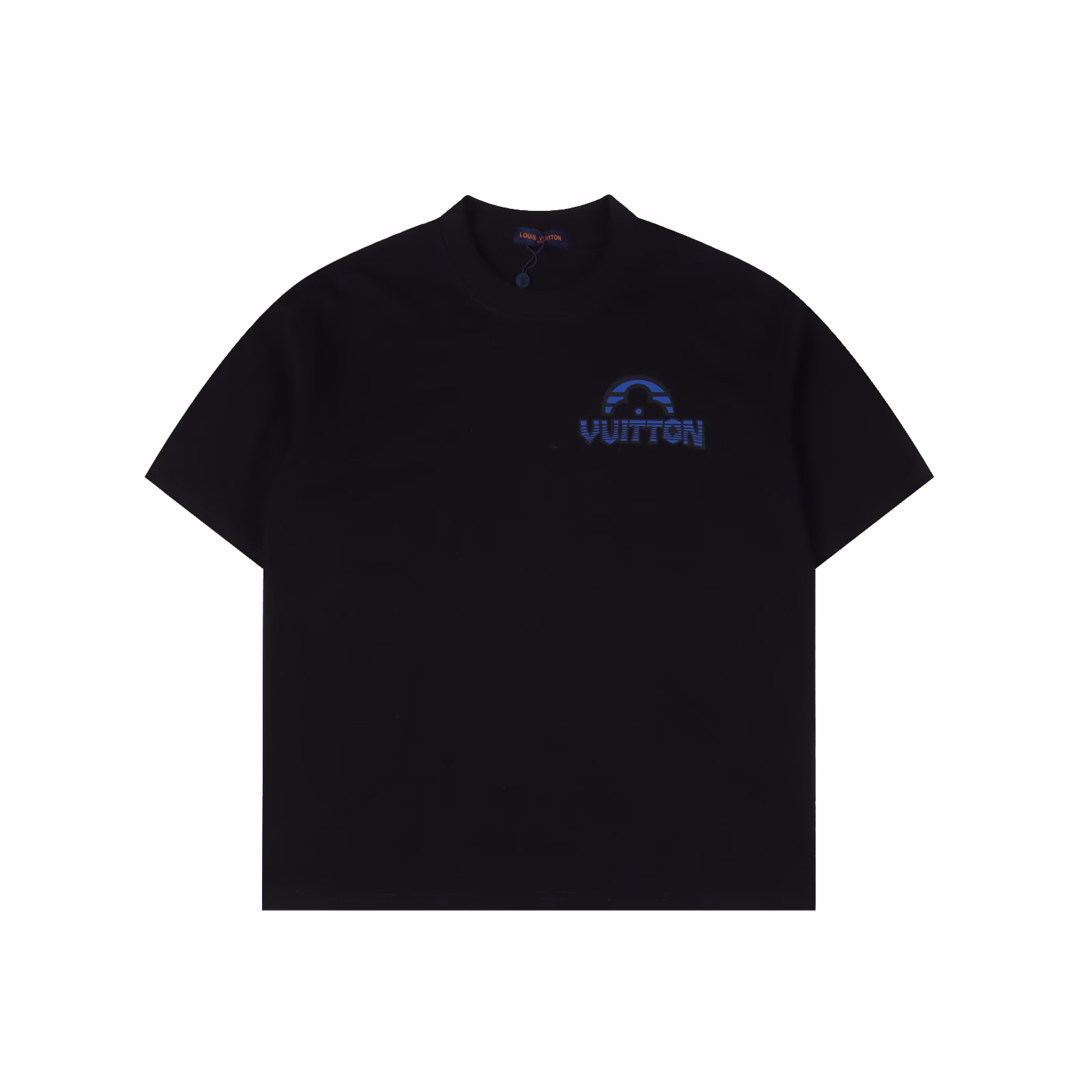 Louis Vuitton LV 25SS black and blue lettered short-sleeved T-shirtThe fabric is made of custom-made 240g 26-count extra smooth double-ply fine cotton plain weave high-density dust-free all-cotton fabric. The front frame is thickened with high density, the stitching is smooth, the OEM quality, and a full set of customized auxiliary materials
