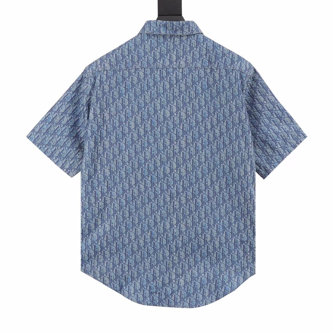 Dior short-sleeved shirt with full-print monogramCustomized soft cotton interwoven fabric, digital printing technology, customized full set of accessories!