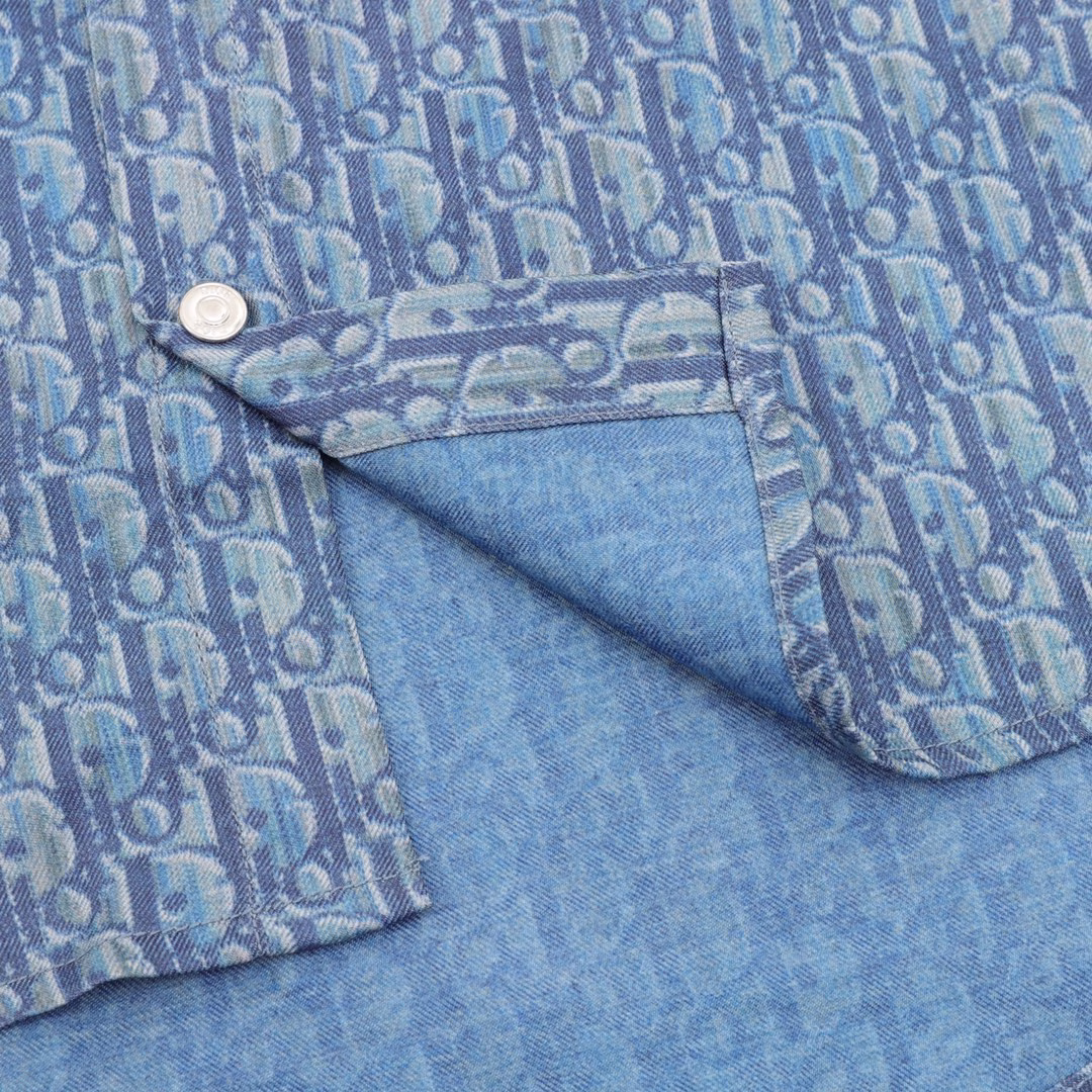 Dior short-sleeved shirt with full-print monogramCustomized soft cotton interwoven fabric, digital printing technology, customized full set of accessories!