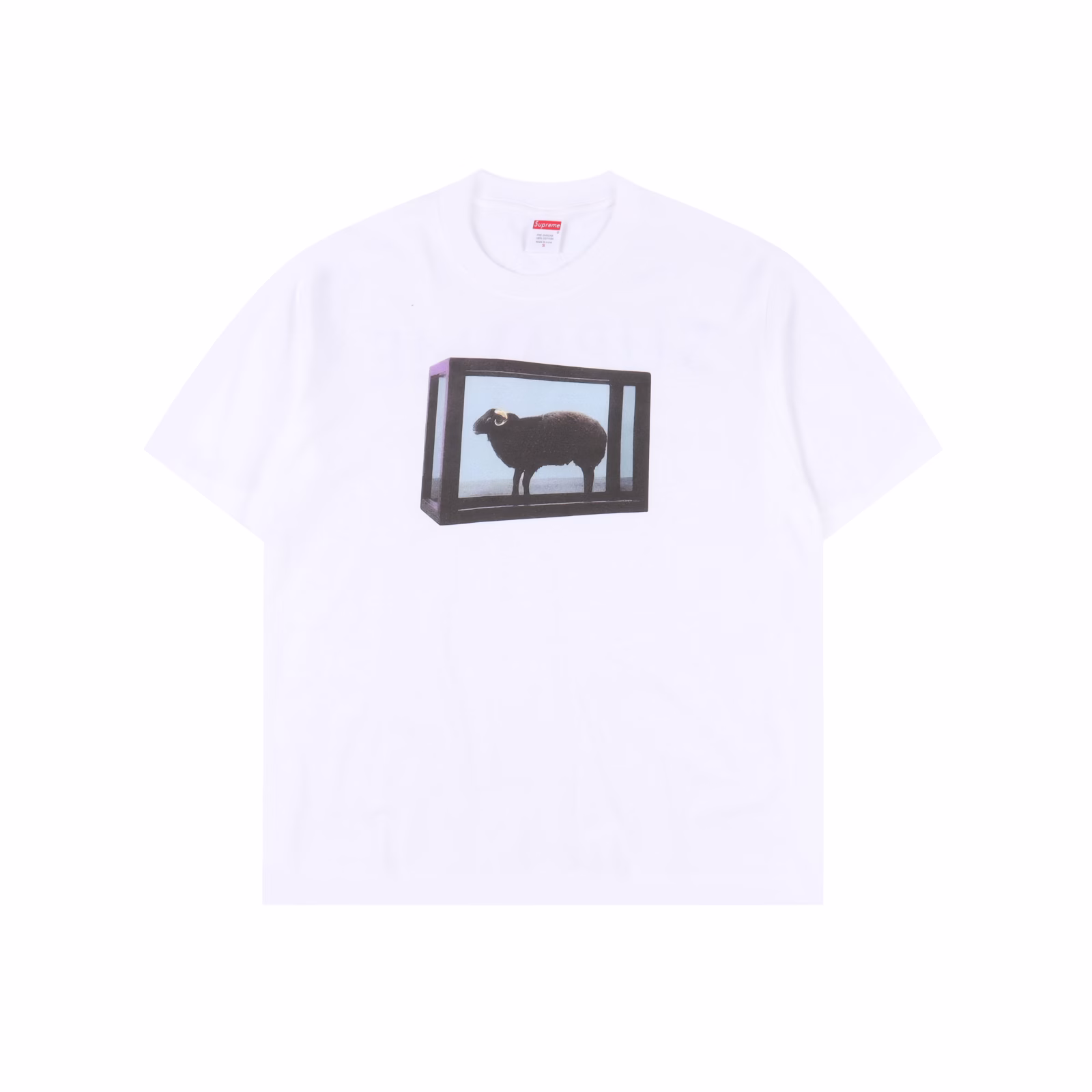 Supreme x Damien Hirst SS25 WEEK1 Tee Sheep Graphic Print Round Neck Short Sleeve T-shirt
