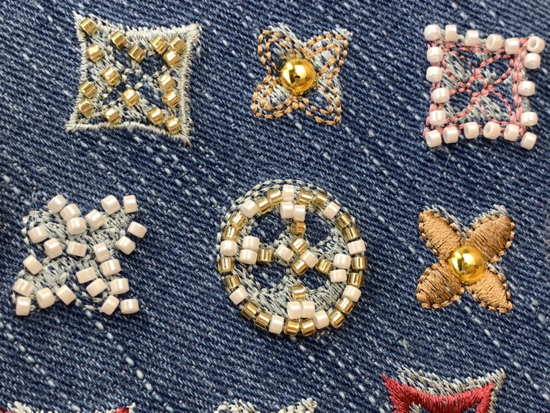 This Capucines bb bag is made of Monogram denim with embroidered beads and decorative lines, with LV letters and braided chains injected with metal edges, and paired with contrasting leather trims. The flap can be placed outside or inside, and the neat interior and multiple carrying methods complete the functional details.