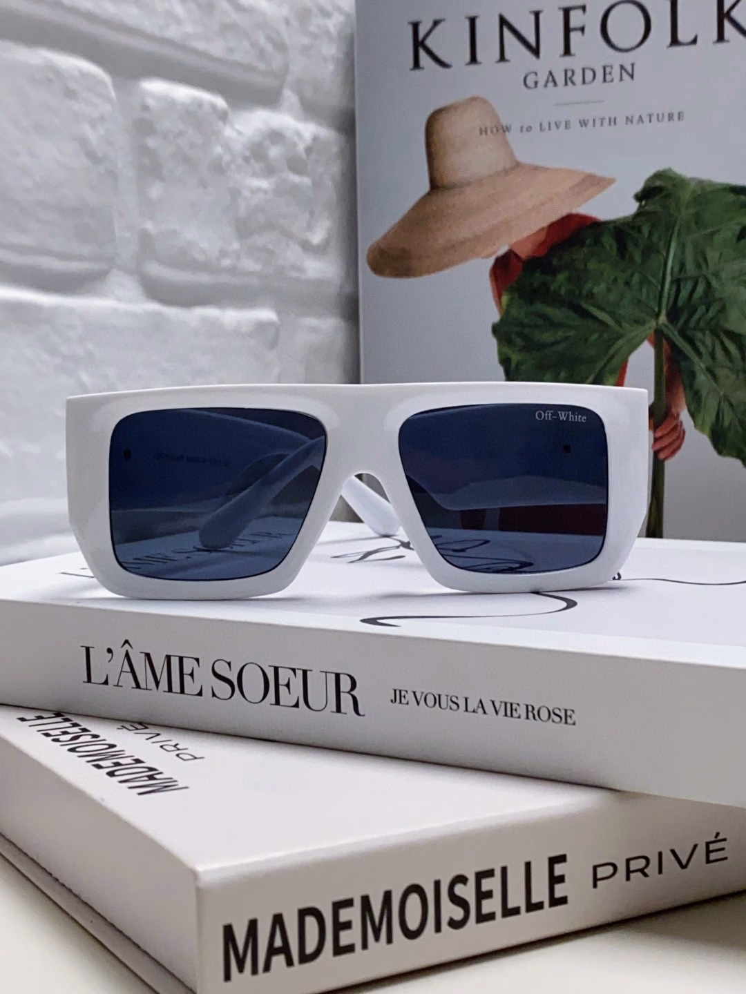 OFF WHITE🍂🍂 Large frame men's temperament sunglasses, big face slimming sunglasses, sun protection, unisex